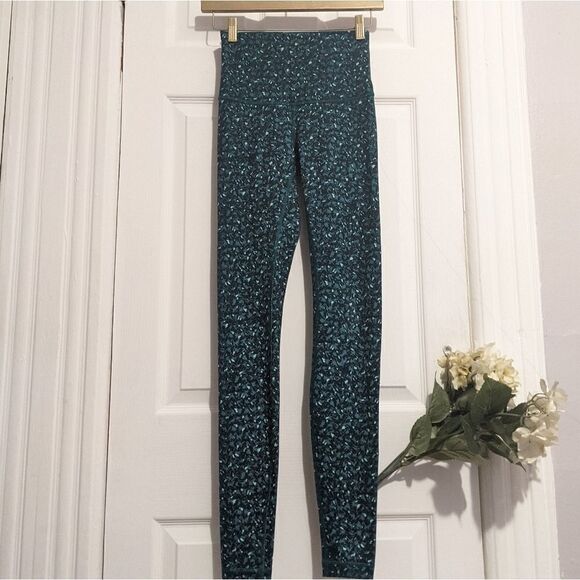 Lululemon Wunder Under Pants Mountain Peak Teal Leggings Size 4 - Picture 10 of 11